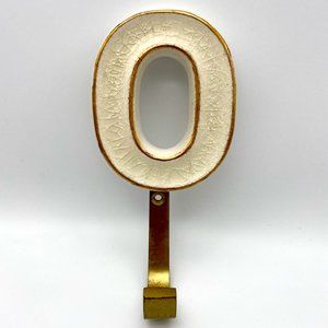 ANTHROPOLOGIE Letter O Ceramic Monogram Wall Hook
